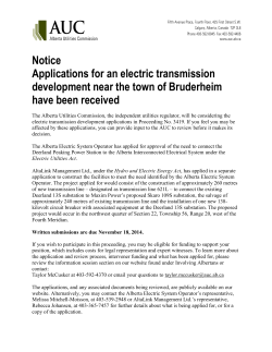 Notice Applications for an electric transmission development near the town of Bruderheim
