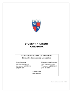 STUDENT / PARENT HANDBOOK  S