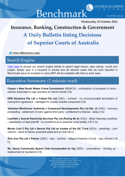 A Daily Bulletin listing Decisions of Superior Courts of Australia