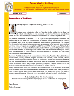 Senior Mission Auxiliary  First South Florida Missionary Baptist District Association