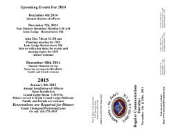 Upcoming Events For 2014  December 4th 2014 December 7th, 2014