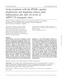 Acute treatment with the PPARg agonist pioglitazone and ibuprofen reduces glial