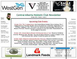 Central Alberta Holstein Club Newsletter Upcoming Club Events: