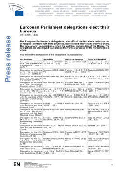 European Parliament delegations elect their bureaus