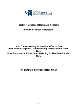 Faculty of Education Health and Wellbeing Institute of Health Professions
