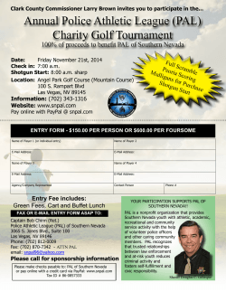 Annual Police Athletic League (PAL) Charity Golf Tournament Full Scramble