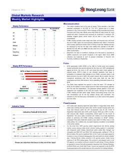 Global Markets Research Weekly Market Highlights  Macroeconomics