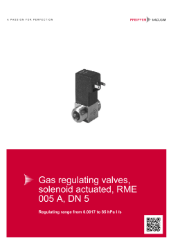 Gas regulating valves, solenoid actuated, RME 005 A, DN 5
