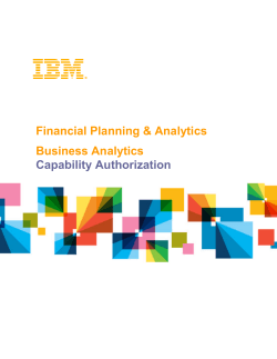 Financial Planning &amp; Analytics Business Analytics Capability Authorization