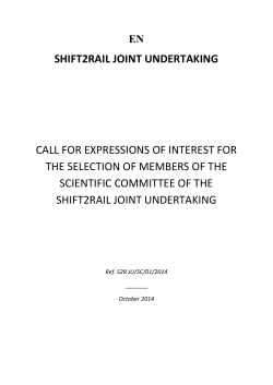 CALL FOR EXPRESSIONS OF INTEREST FOR SCIENTIFIC COMMITTEE OF THE