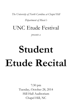 Student Etude Recital UNC Etude Festival