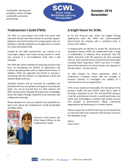 October 2014 Newsletter Tradewomen’s Guild (TWG)