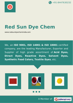 Red Sun Dye Chem ISO 9001, ISO 14001 &amp; ISO 18001