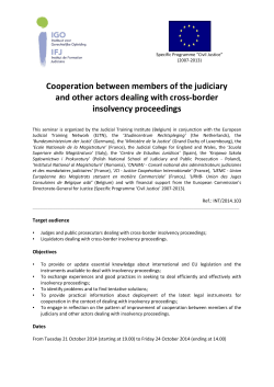 Cooperation between members of the judiciary insolvency proceedings