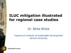 ILUC mitigation illustrated for regional case studies Dr. Birka Wicke