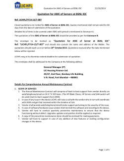 Quotation for AMC of Servers at BSNL IDC Ref: LICHFL/FY14-15/T-007