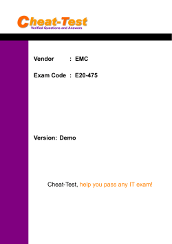 Vendor : EMC Exam Code : E20-475 Version: Demo