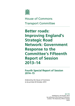Better roads: Improving England’s Strategic Road Network: Government