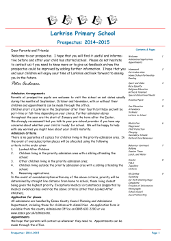 Larkrise Primary School Prospectus: 2014-2015