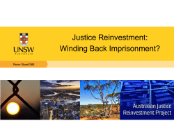 Justice Reinvestment: Winding Back Imprisonment?