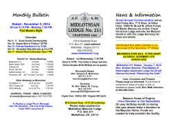 Monthly Bulletin News &amp; Information  Stated - November 5, 2014