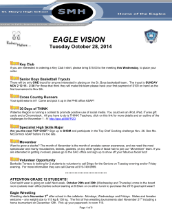 EAGLE VISION Tuesday October 28, 2014 Key Club