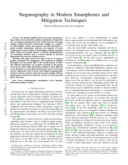 Steganography in Modern Smartphones and Mitigation Techniques Wojciech Mazurczyk and Luca Caviglione devices