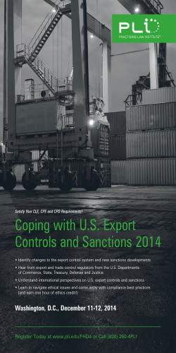 Coping with U.S. Export Controls and Sanctions 2014