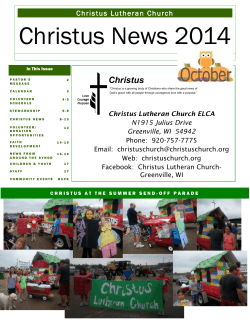 Christus News 2014 Christus Christus Lutheran Church
