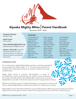 | Alyeska Mighty Mites Parent Handbook Program Director