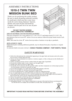 1010-3 TWIN TWIN MISSION BUNK BED ASSEMBLY INSTRUCTIONS