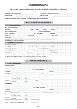 Customer Updation Form for Non Resident Indian (NRI): Individual