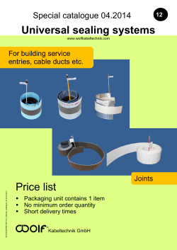 Price list Universal sealing systems Special catalogue 04.2014