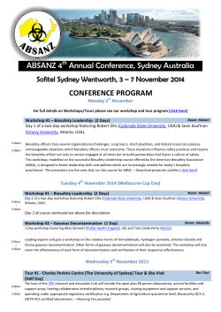 ABSANZ 4 Annual Conference, Sydney Australia CONFERENCE PROGRAM