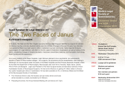 The Two Faces of Janus Guest Speaker: Dr Leigh Atkinson AO The