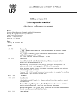&#34;Urban spaces in transition&#34; Kiel Days in Poznań 2014