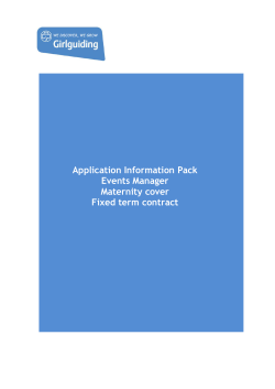 Application Information Pack Events Manager Maternity cover