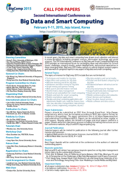 CALL FOR PAPERS BigComp  2015