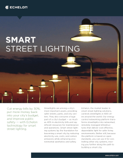 SMART STREET LIGHTING Cut energy bills by 30%,