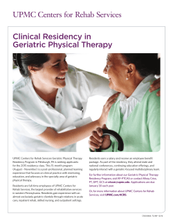 Clinical Residency in Geriatric Physical Therapy
