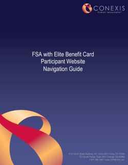FSA with Elite Benefit Card Participant Website Navigation Guide