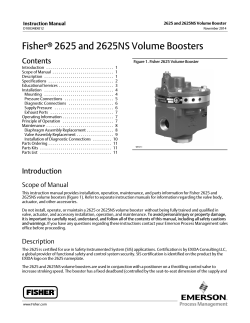 r 2625 and 2625NS Volume Boosters Fisher Contents