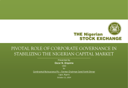 Click to edit Master title style STABILIZING THE NIGERIAN CAPITAL MARKET