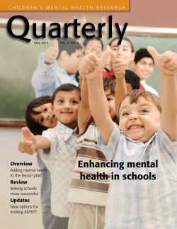Q uarterly Enhancing mental health in schools