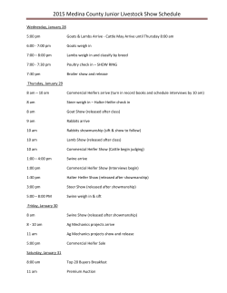 2015 Medina County Junior Livestock Show Schedule