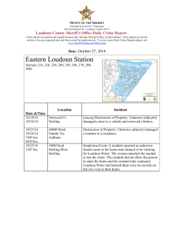 Loudoun County Sheriff’s Office Daily Crime Report  O S