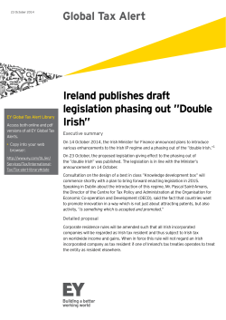 Global Tax Alert Ireland publishes draft legislation phasing out ”Double Irish”