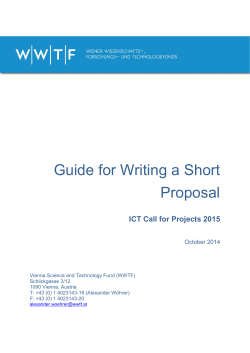 Guide for Writing a Short Proposal  ICT Call for Projects 2015