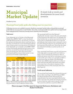 Municipal Market Update Municipal bond yields spike after falling near two-year lows