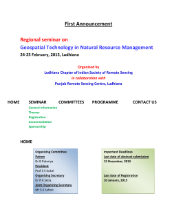 First Announcement  Regional seminar on Geospatial Technology in Natural Resource Management
